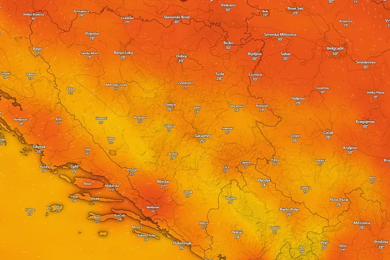 Očekuje nas nekoliko sunčanih i toplih dana, promjena moguća sredinom sljedeće sedmice